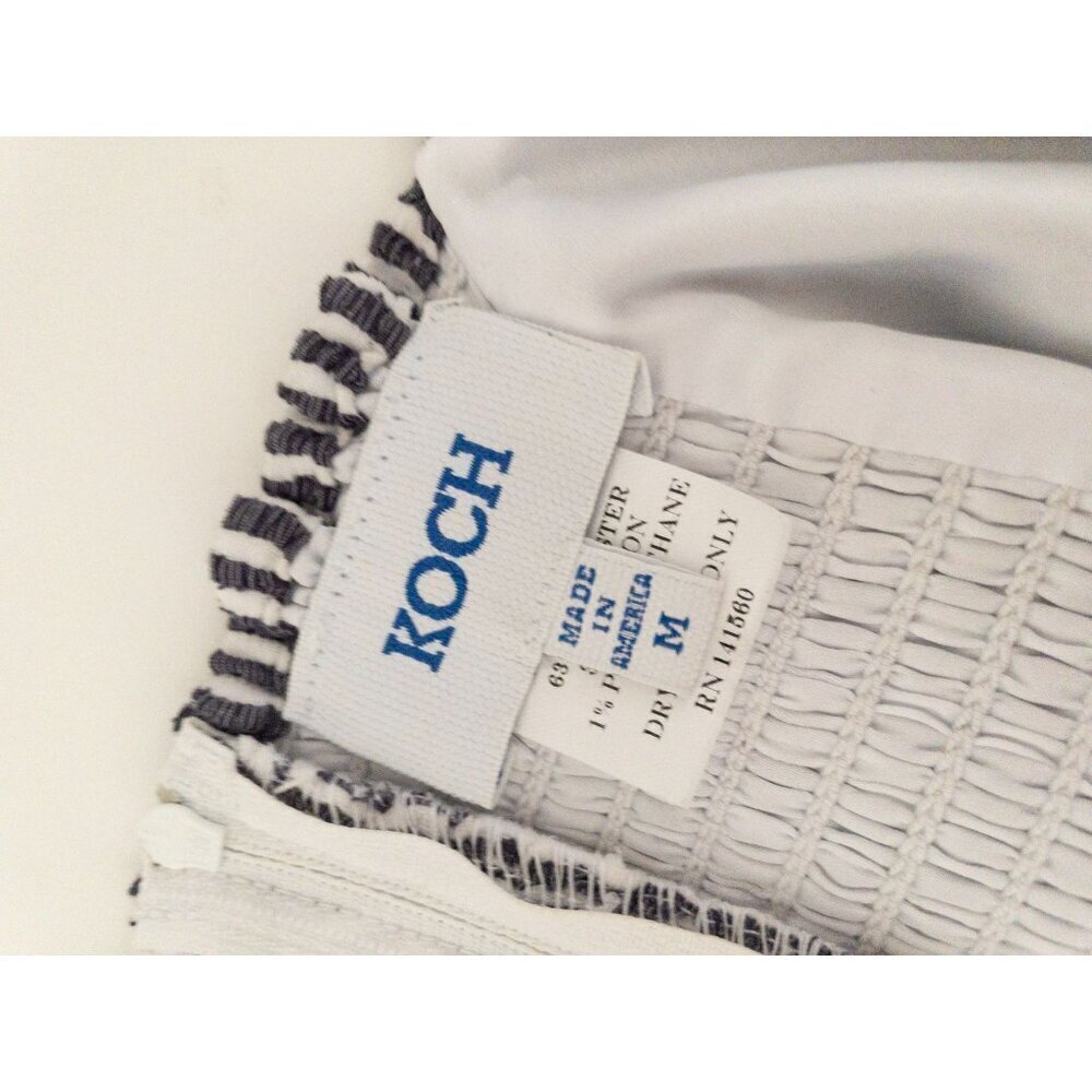 Koch Stella Mini Dress Ruffle Hem Striped Tie Straps M 8-10 - Picture 10 of 16